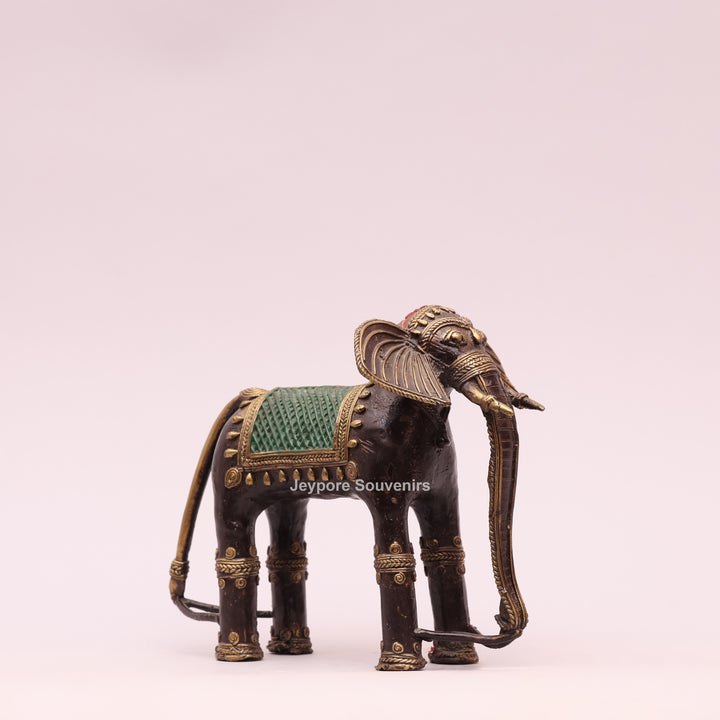 Handcrafted Brass Dhokra Elephant Sculpture