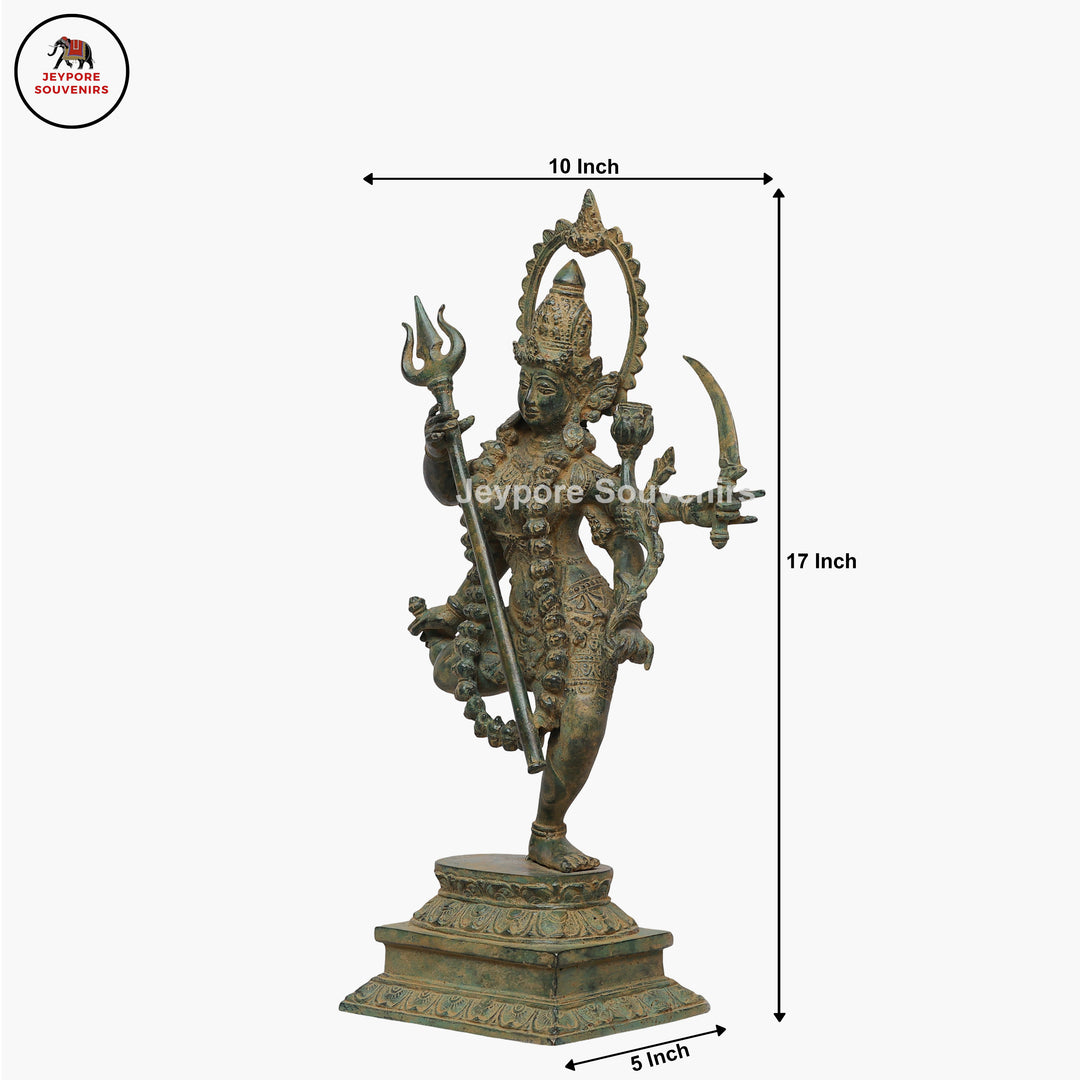 Antique Bronze Four-Armed Dancing Mahakali Sculpture