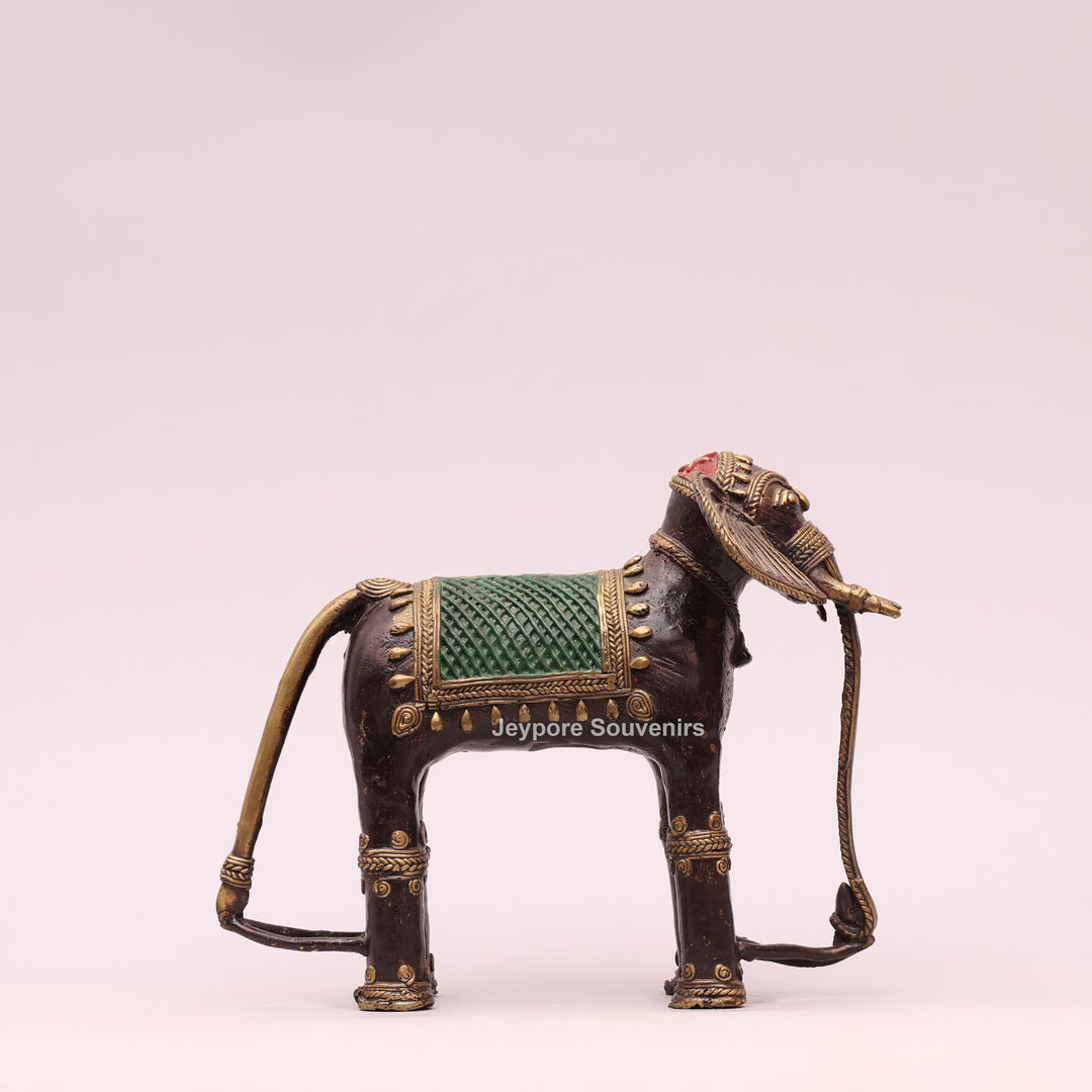 Handcrafted Brass Dhokra Elephant Sculpture