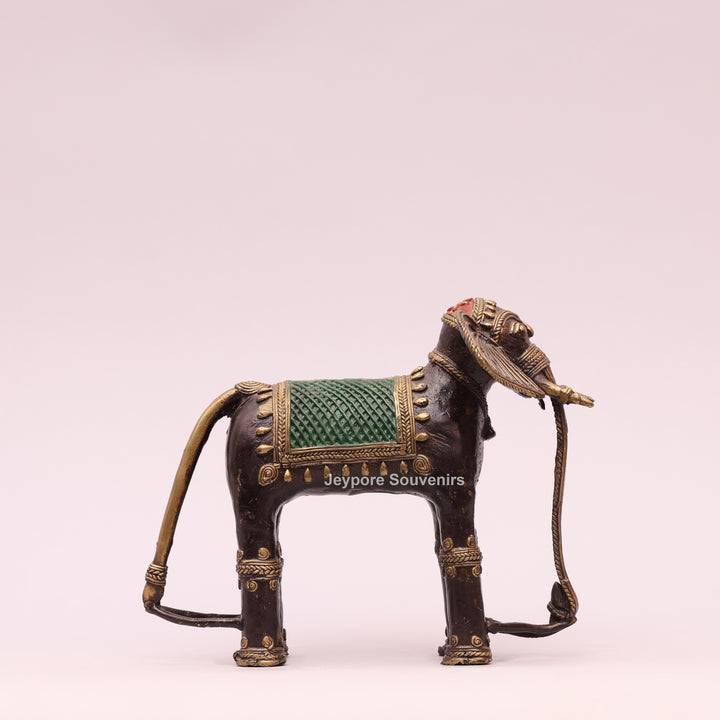 Handcrafted Brass Dhokra Elephant Sculpture