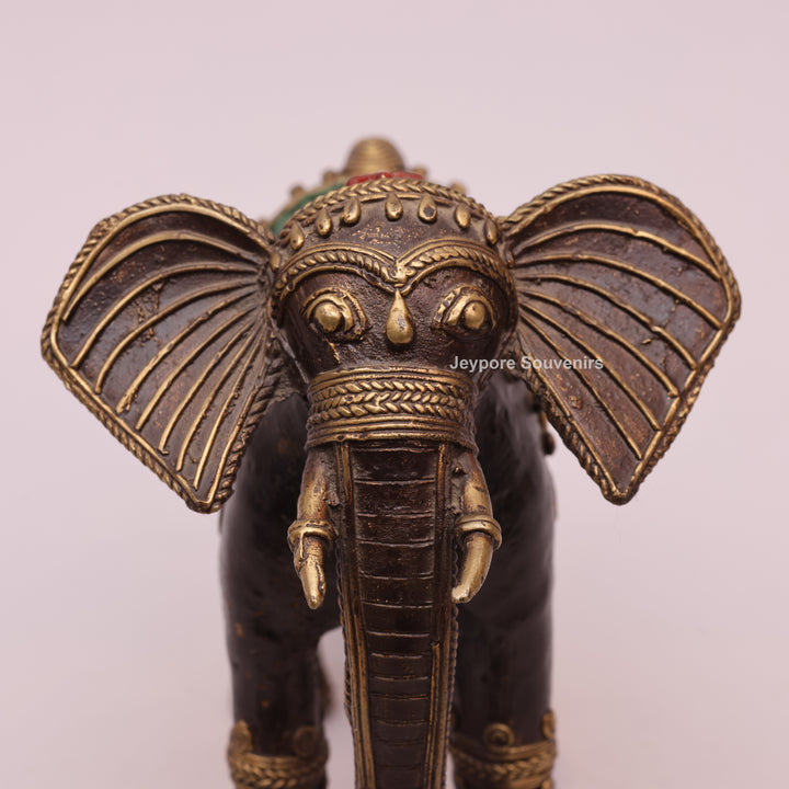 Handcrafted Brass Dhokra Elephant Sculpture