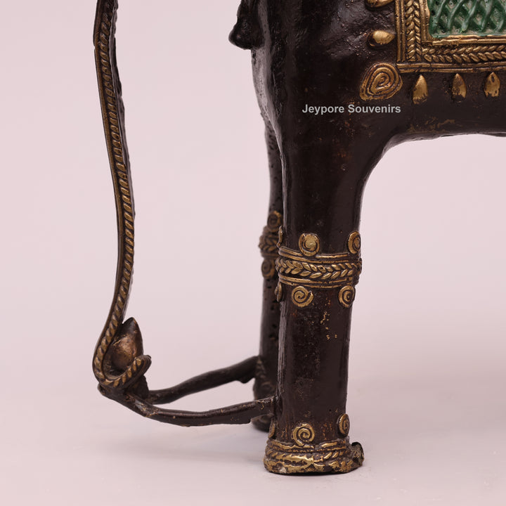 Handcrafted Brass Dhokra Elephant Sculpture