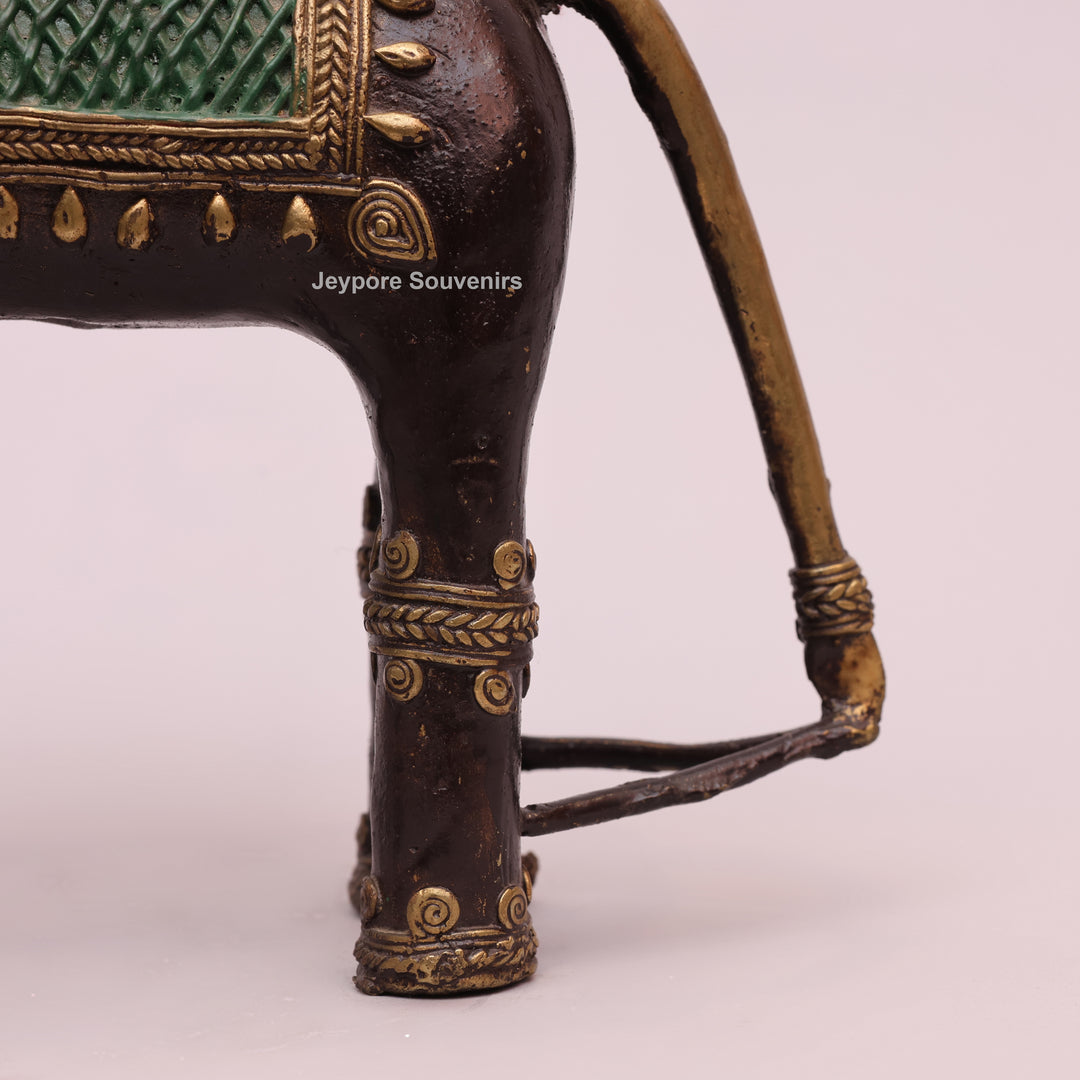Handcrafted Brass Dhokra Elephant Sculpture