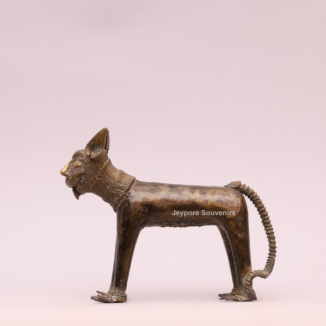 Handcrafted Dhokra Brass Animal Sculpture Traditional Indian Lost-Wax Art