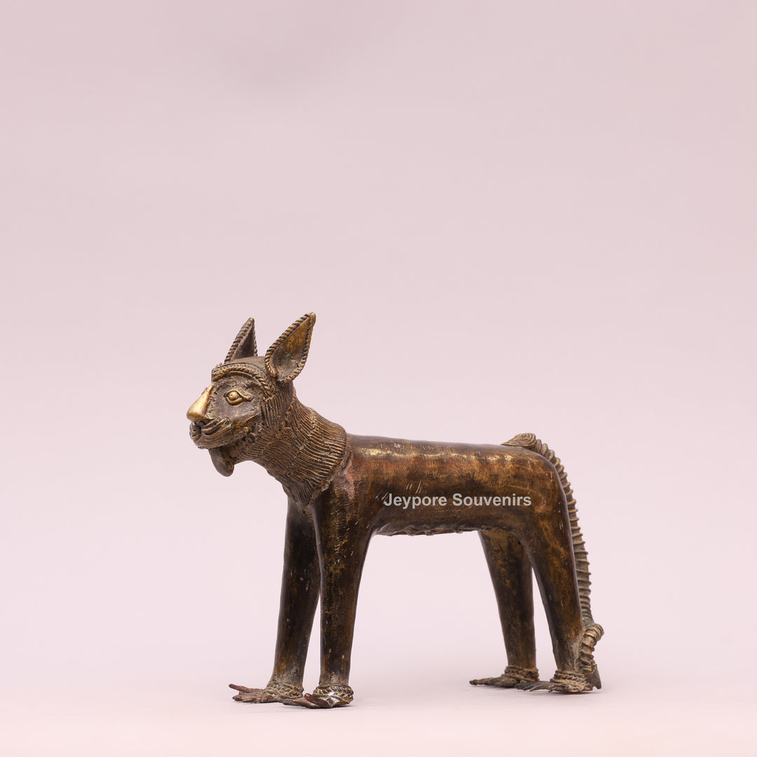 Handcrafted Dhokra Brass Animal Sculpture Traditional Indian Lost-Wax Art
