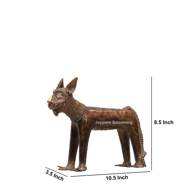 Handcrafted Dhokra Brass Animal Sculpture Traditional Indian Lost-Wax Art