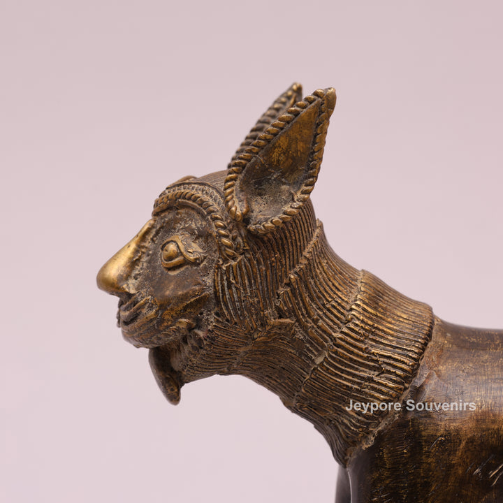 Handcrafted Dhokra Brass Animal Sculpture Traditional Indian Lost-Wax Art
