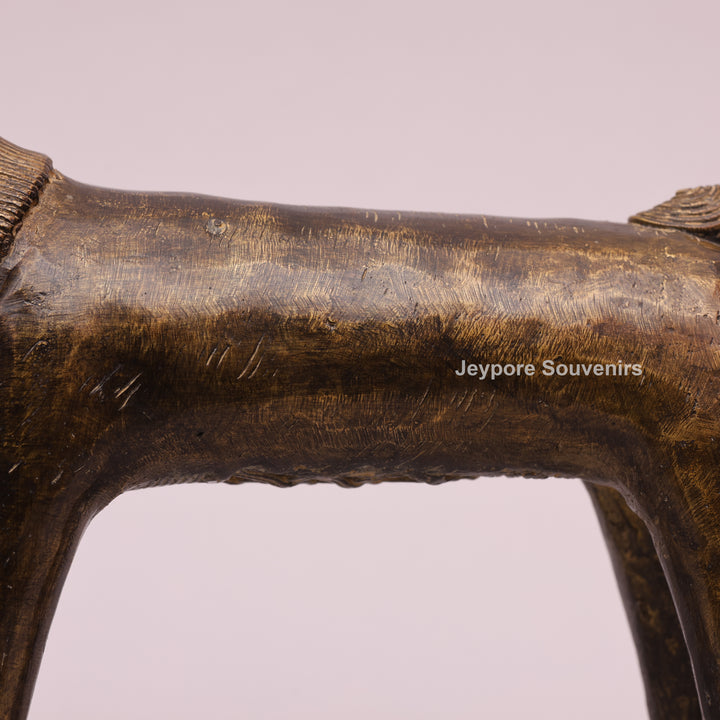 Handcrafted Dhokra Brass Animal Sculpture Traditional Indian Lost-Wax Art