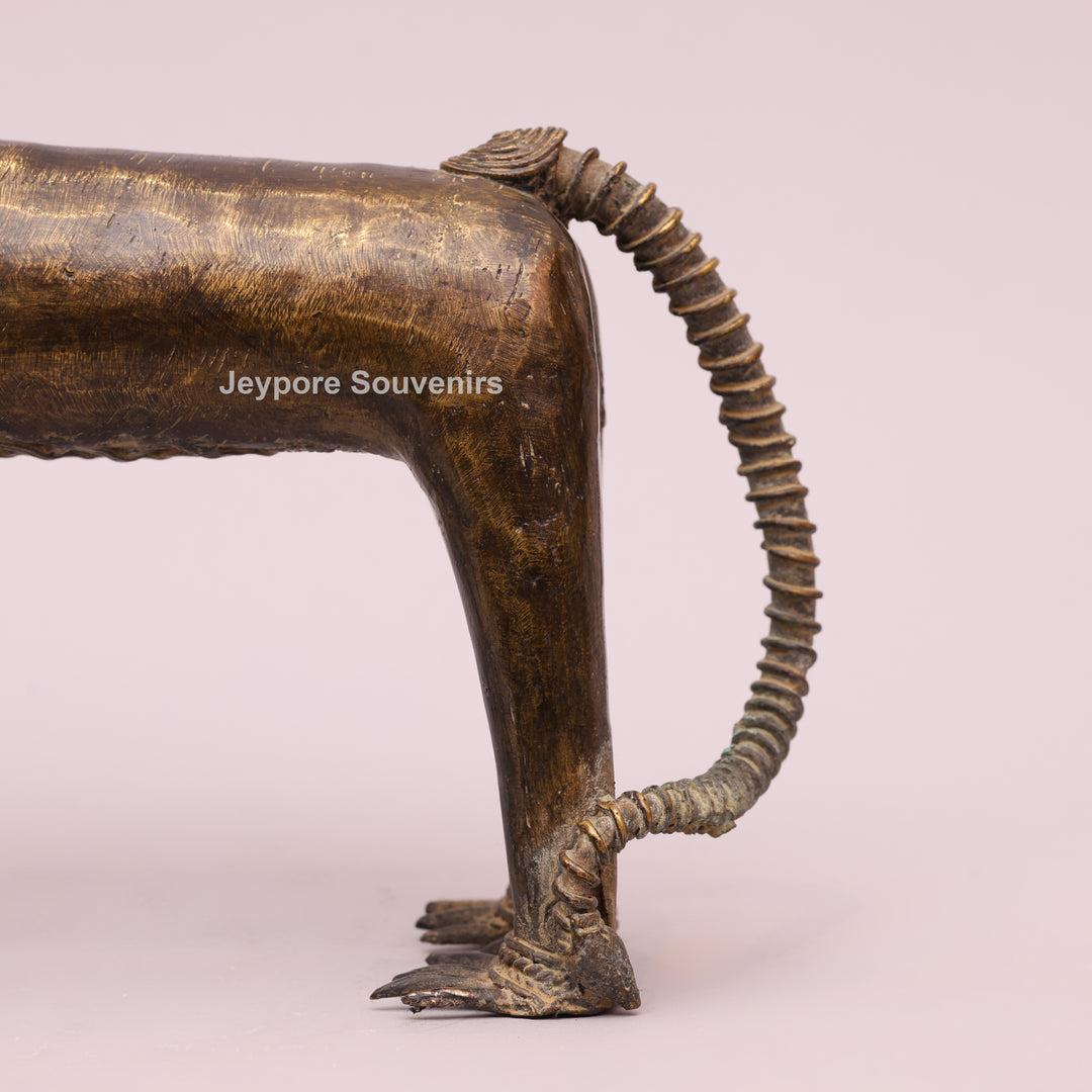 Handcrafted Dhokra Brass Animal Sculpture Traditional Indian Lost-Wax Art