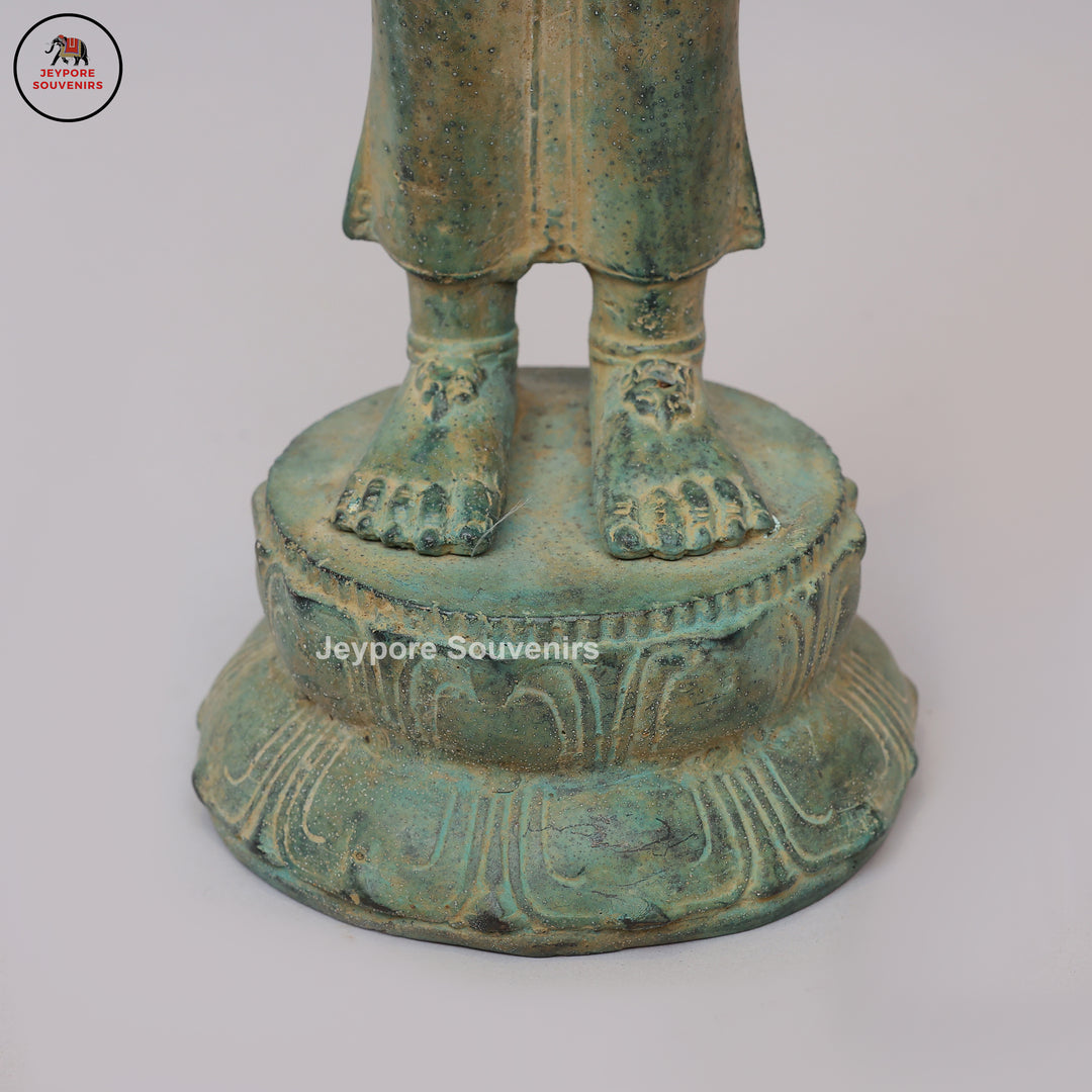 Antique Bronze Multi-Armed Shiva Statue on Lotus Base