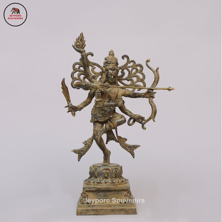 Handcrafted Indonesian-Style Multi-Armed Divine Warrior Bronze Statue