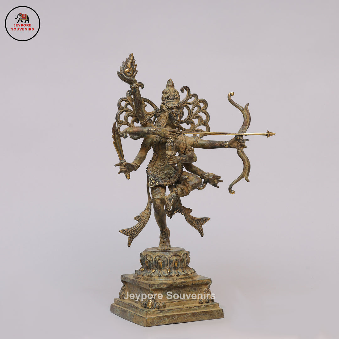 Handcrafted Indonesian-Style Multi-Armed Divine Warrior Bronze Statue