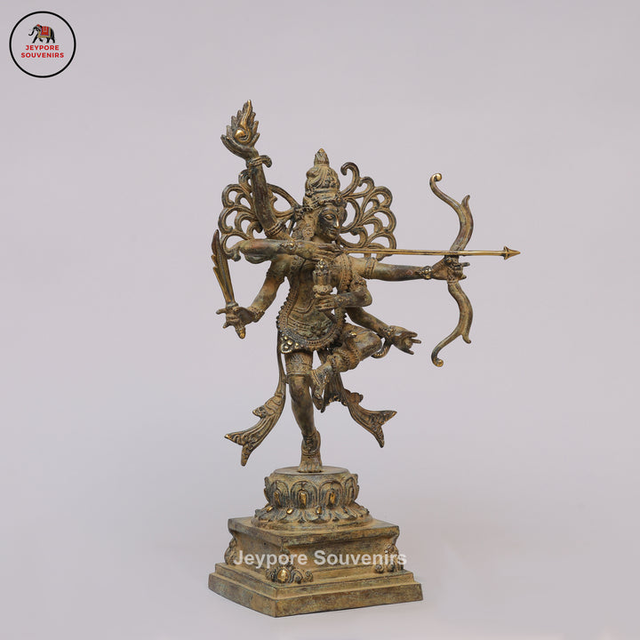 Handcrafted Indonesian-Style Multi-Armed Divine Warrior Bronze Statue