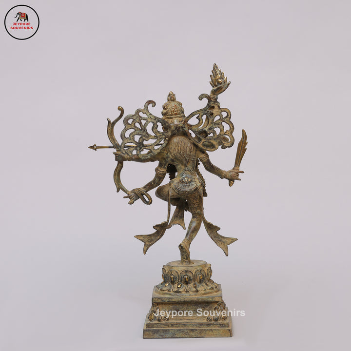Handcrafted Indonesian-Style Multi-Armed Divine Warrior Bronze Statue