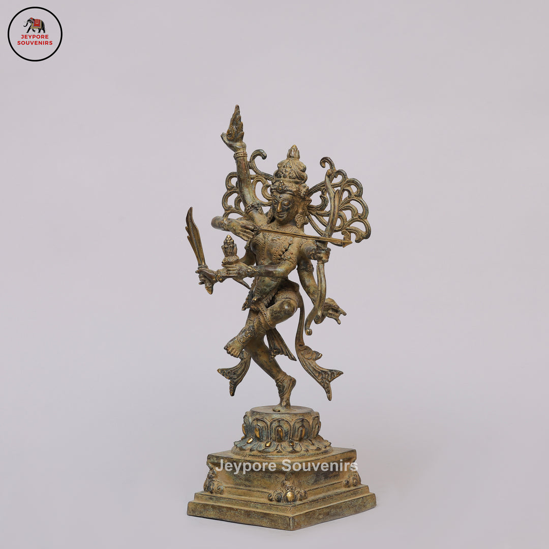 Handcrafted Indonesian-Style Multi-Armed Divine Warrior Bronze Statue