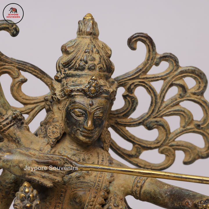 Handcrafted Indonesian-Style Multi-Armed Divine Warrior Bronze Statue