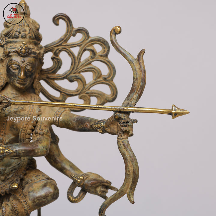 Handcrafted Indonesian-Style Multi-Armed Divine Warrior Bronze Statue