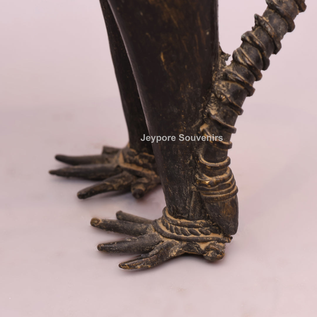 Handcrafted Dhokra Brass Feline Sculpture for Home Decor