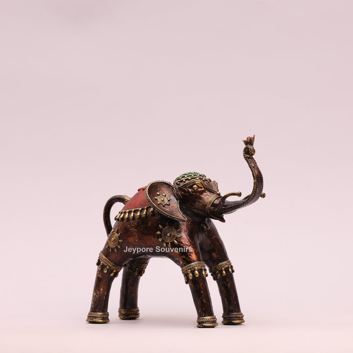 Handcrafted Antique Dhokra Brass Elephant Sculpture
