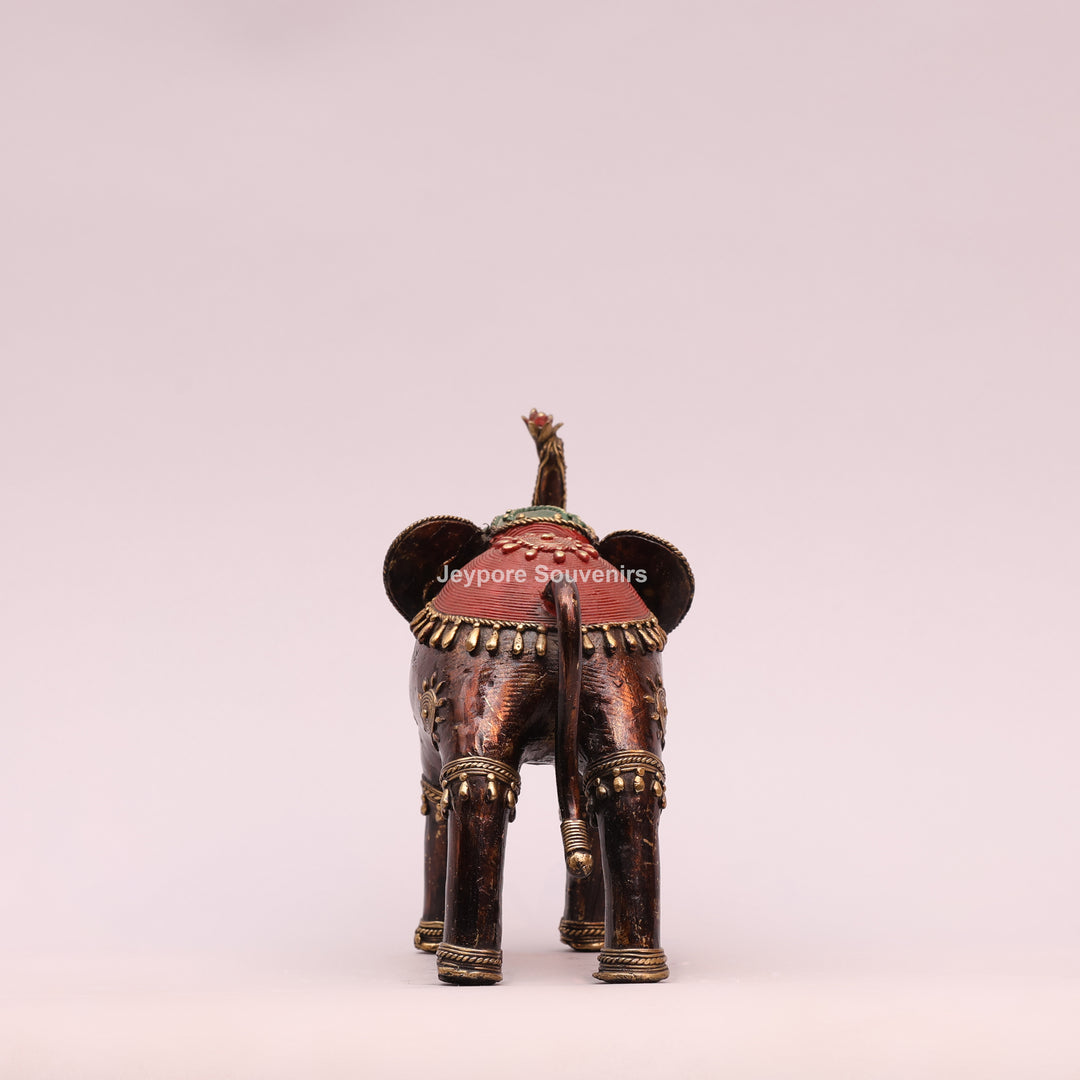 Handcrafted Antique Dhokra Brass Elephant Sculpture