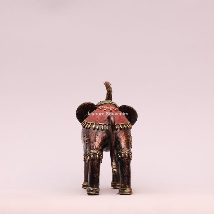 Handcrafted Antique Dhokra Brass Elephant Sculpture
