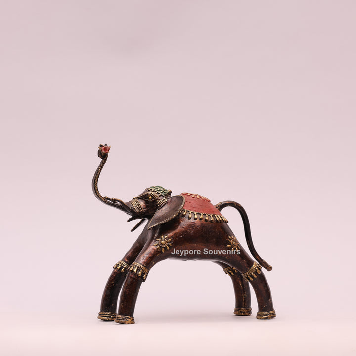 Handcrafted Dhokra Brass Tribal Elephant Sculpture