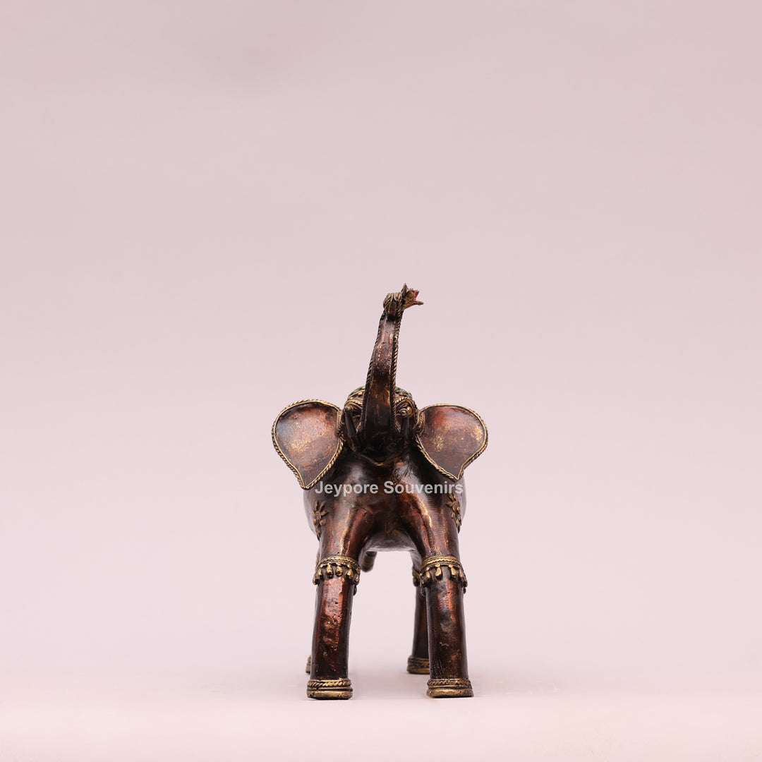 Handcrafted Dhokra Brass Tribal Elephant Sculpture
