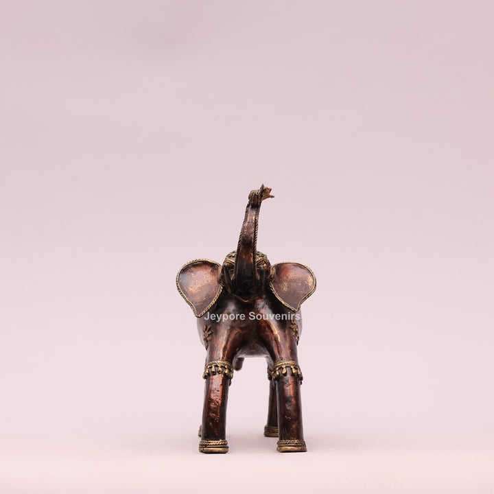 Handcrafted Dhokra Brass Tribal Elephant Sculpture
