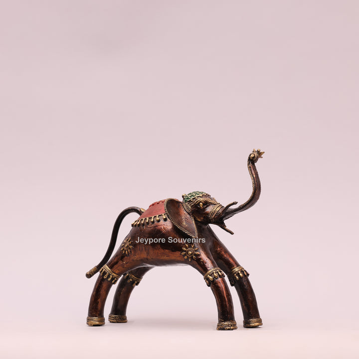 Handcrafted Dhokra Brass Tribal Elephant Sculpture