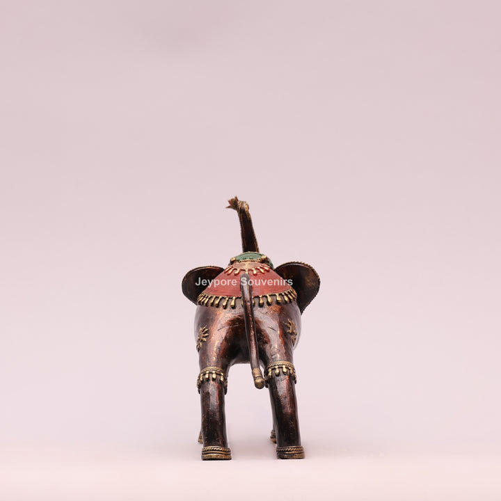 Handcrafted Dhokra Brass Tribal Elephant Sculpture