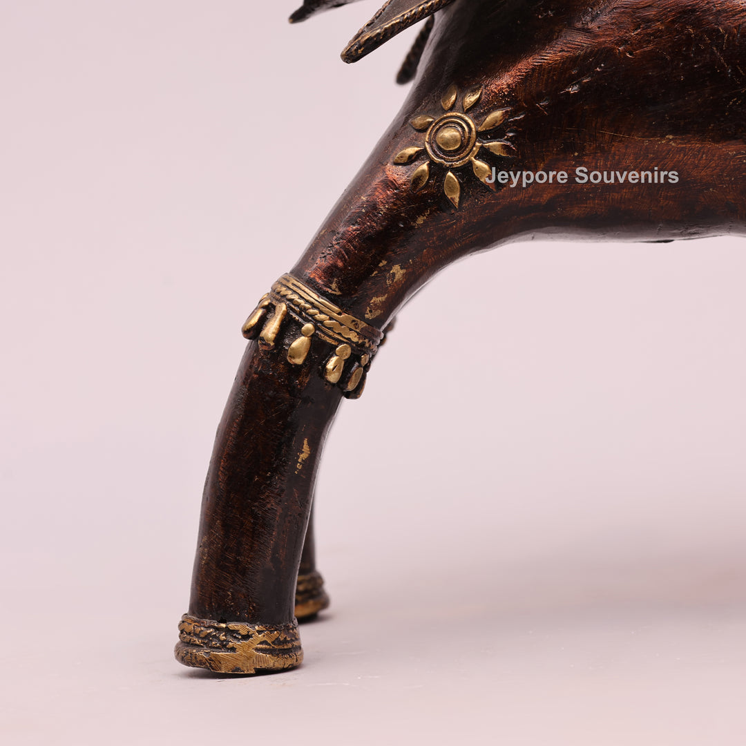 Handcrafted Dhokra Brass Tribal Elephant Sculpture
