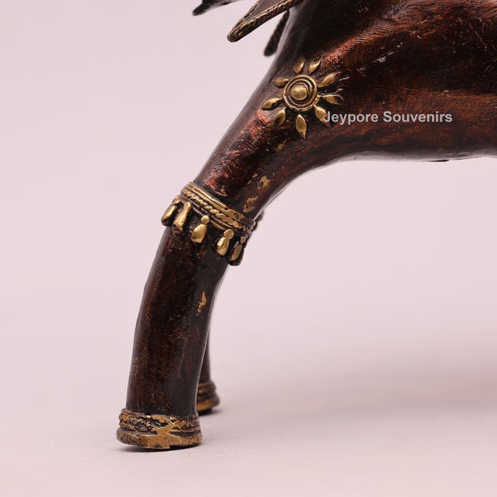 Handcrafted Dhokra Brass Tribal Elephant Sculpture