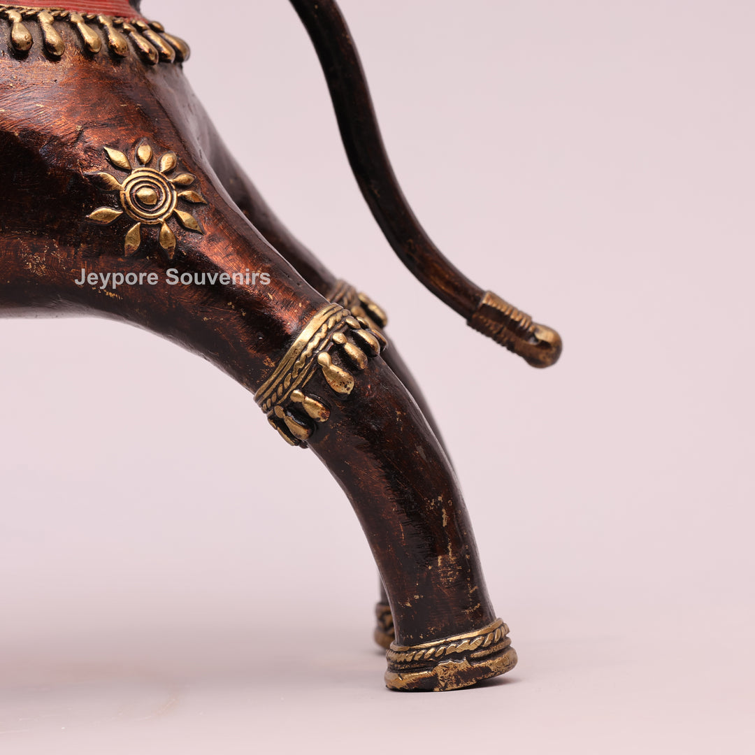 Handcrafted Dhokra Brass Tribal Elephant Sculpture