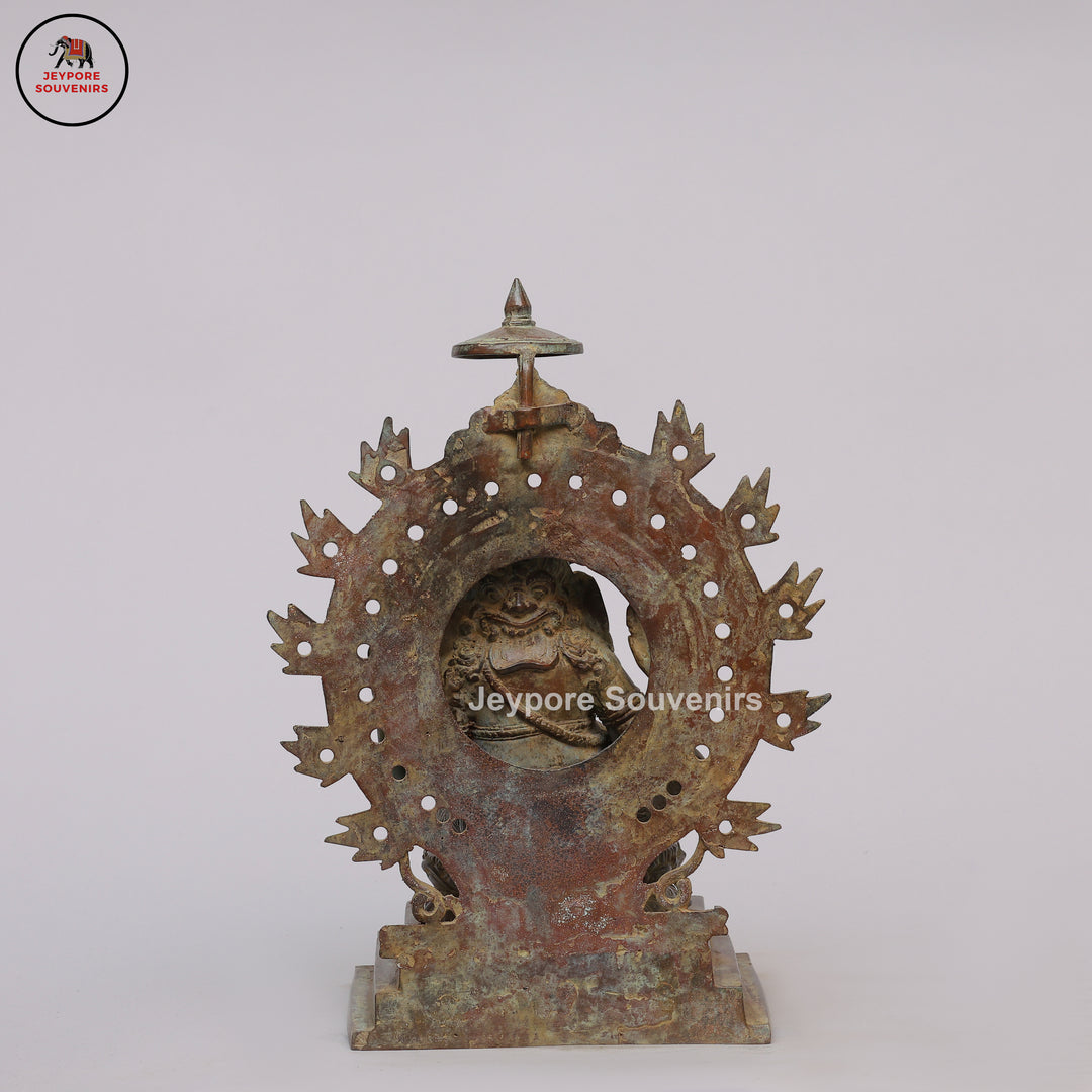 Handcrafted Bronze Ganesha Statue with Ornate Prabhavali