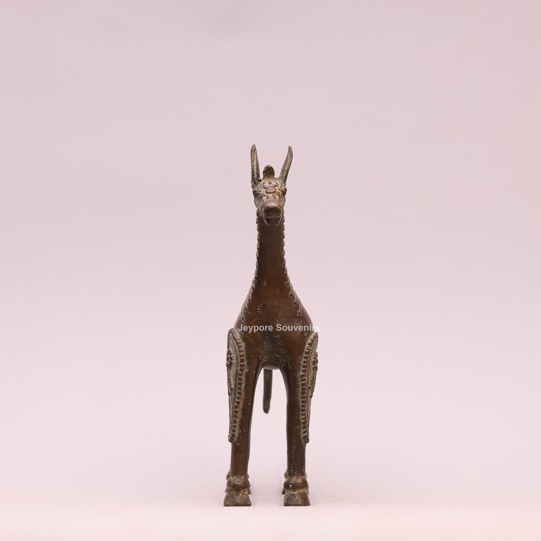 Antique Brass Horse Sculpture - Dhokra Art