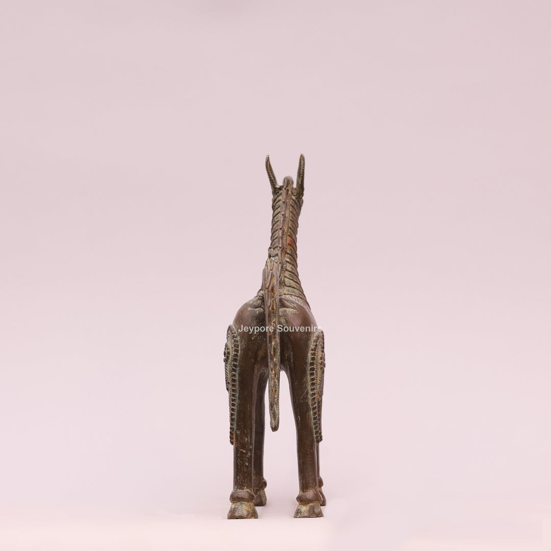 Antique Brass Horse Sculpture - Dhokra Art