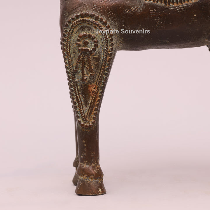 Antique Brass Horse Sculpture - Dhokra Art