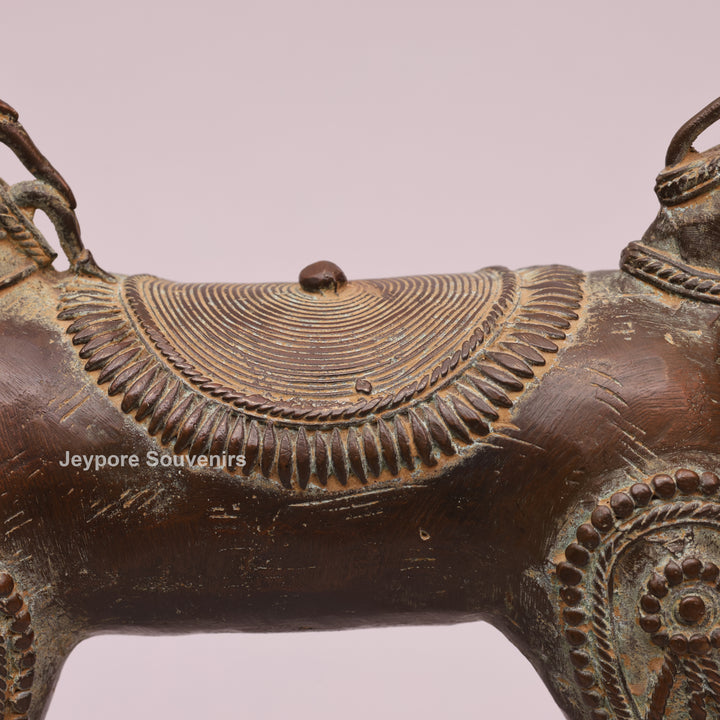 Antique Brass Horse Sculpture - Dhokra Art