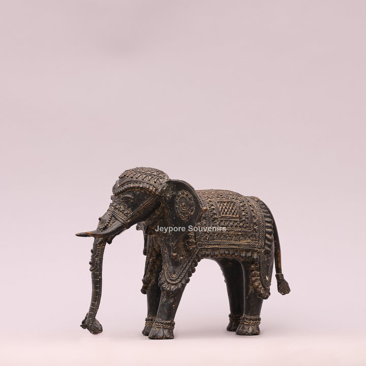 Handcrafted Dhokra Brass Tribal Elephant Sculpture