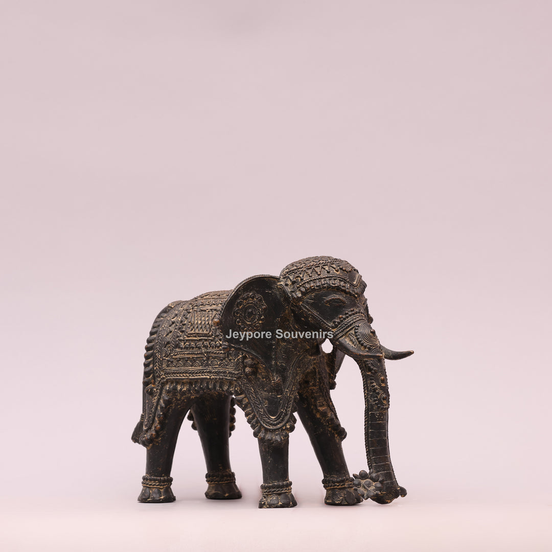 Handcrafted Dhokra Brass Tribal Elephant Sculpture