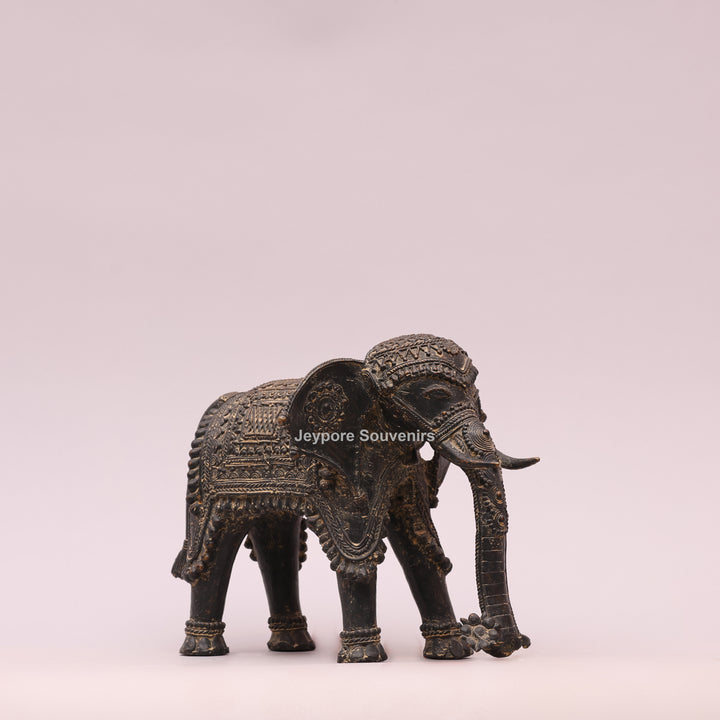Handcrafted Dhokra Brass Tribal Elephant Sculpture