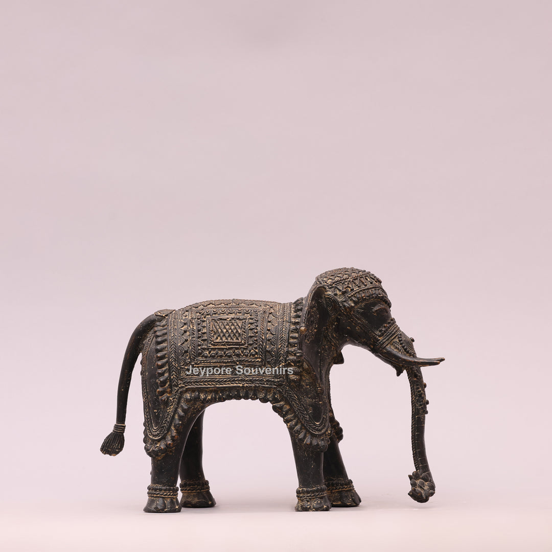 Handcrafted Dhokra Brass Tribal Elephant Sculpture