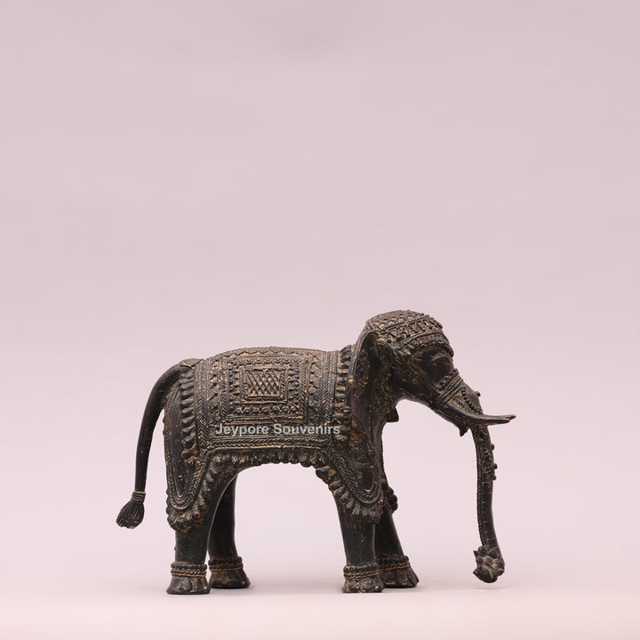 Handcrafted Dhokra Brass Tribal Elephant Sculpture