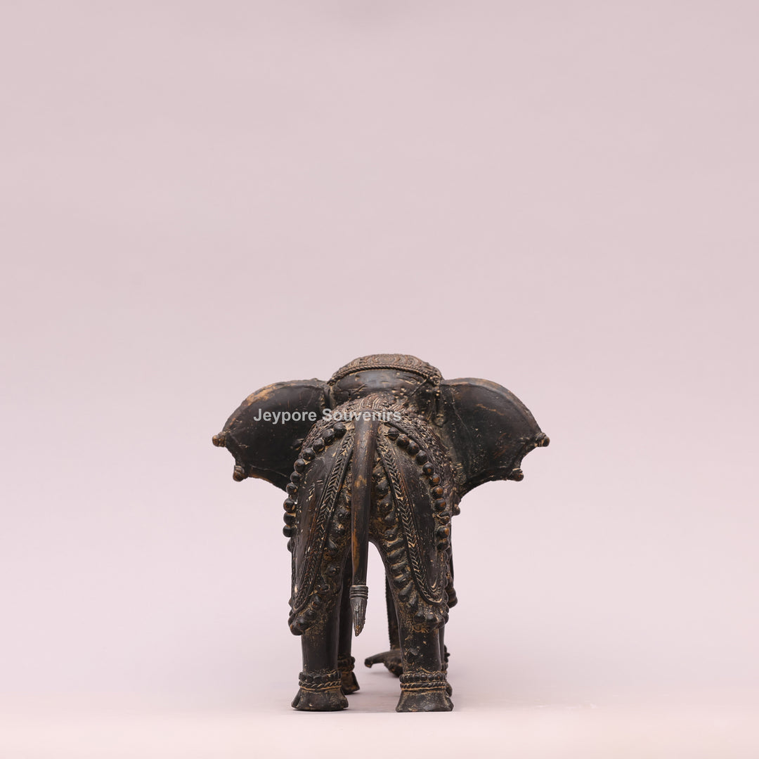 Handcrafted Dhokra Brass Tribal Elephant Sculpture
