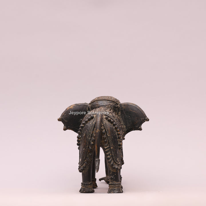 Handcrafted Dhokra Brass Tribal Elephant Sculpture