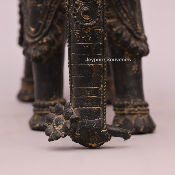 Handcrafted Dhokra Brass Tribal Elephant Sculpture
