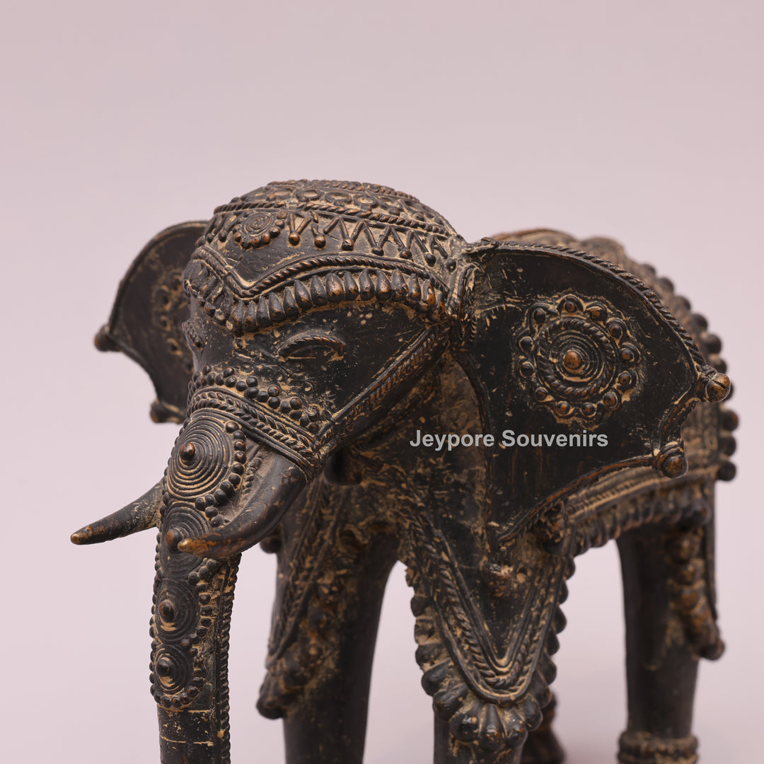 Handcrafted Dhokra Brass Tribal Elephant Sculpture