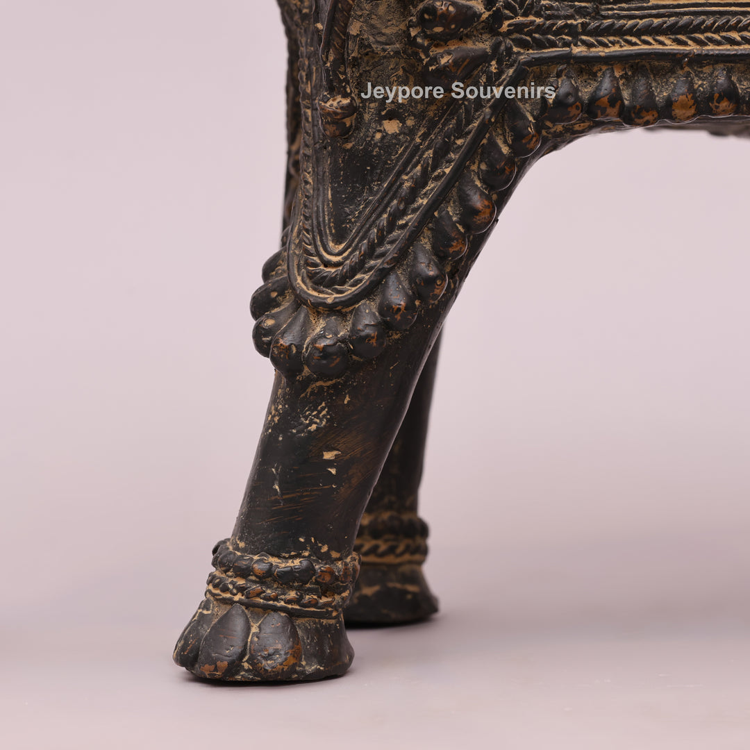 Handcrafted Dhokra Brass Tribal Elephant Sculpture