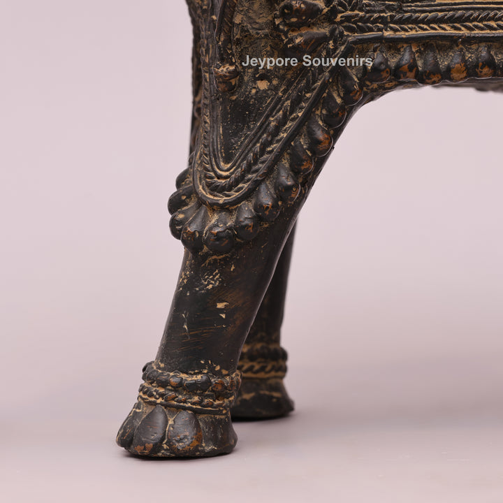 Handcrafted Dhokra Brass Tribal Elephant Sculpture