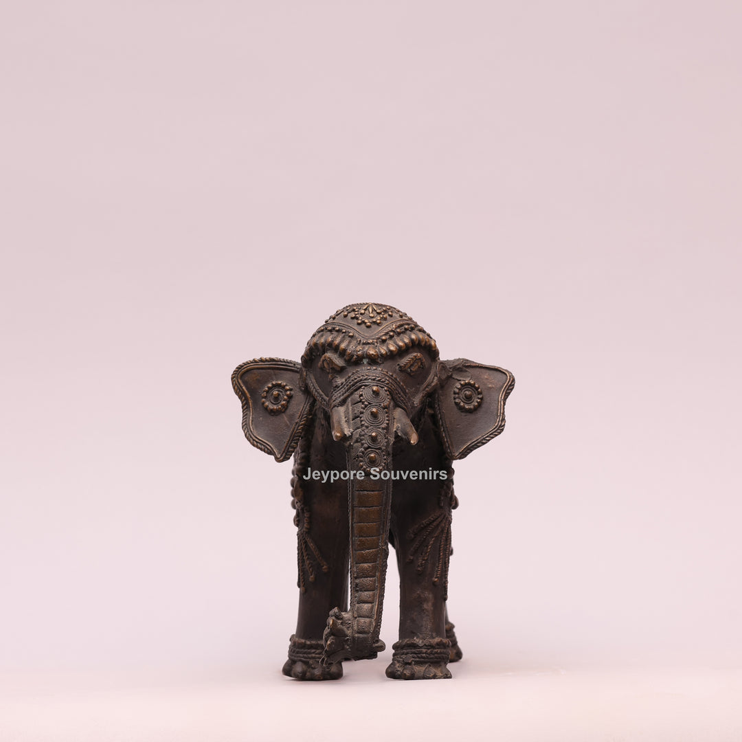 Handcrafted Antique Brass Dhokra Tribal Metal Elephant Statue